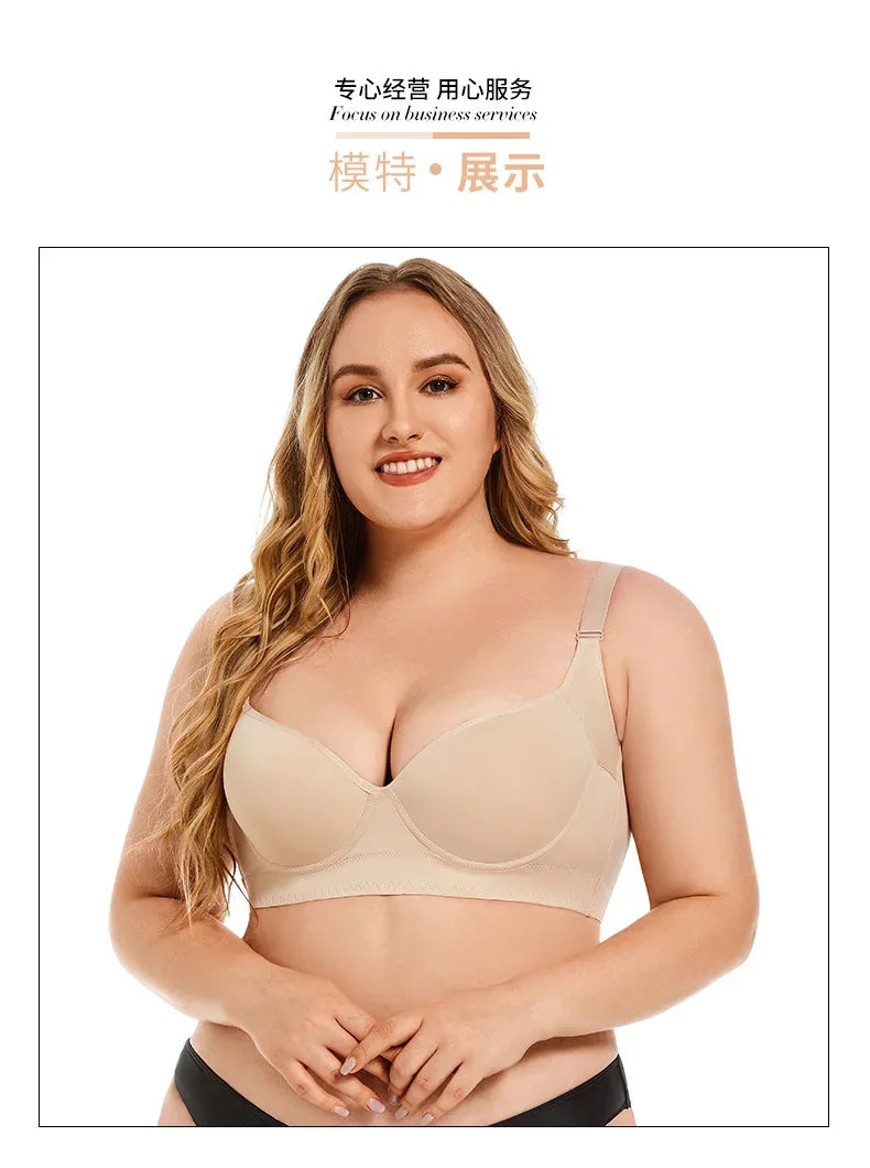 Push-Up Back Smoothing Bra Back Smooth Out Shaper Plus Size Wide Band Bras Shapewear Back Fat Smooth Underwear Shapers F Cup
