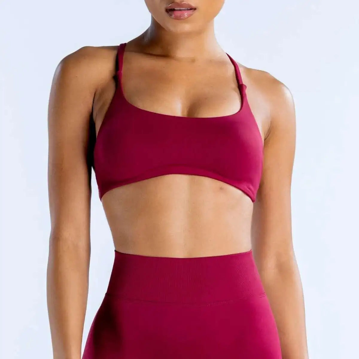 NCLAGEN Twist Back Bra High Support Sports Top Women Gym Clothes Wear Workout Push-up Seamless Yoga Underwear Fitness Running