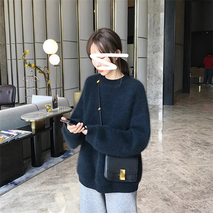 Women Sweater Womens Winter Sweaters Pullover Traf Female Knitting Overszie Long Sleeve Loose Knitted Outerwear Ropa De Mujer