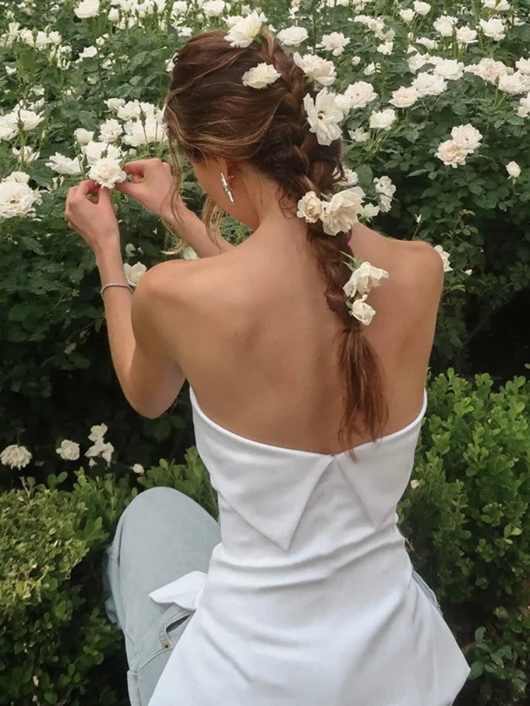 Solid Tube Tops For Women Strapless Bra Turndown Slash Neck Lenceria Femenina Backless Bralette Femme Split Bandeau Top Sexy