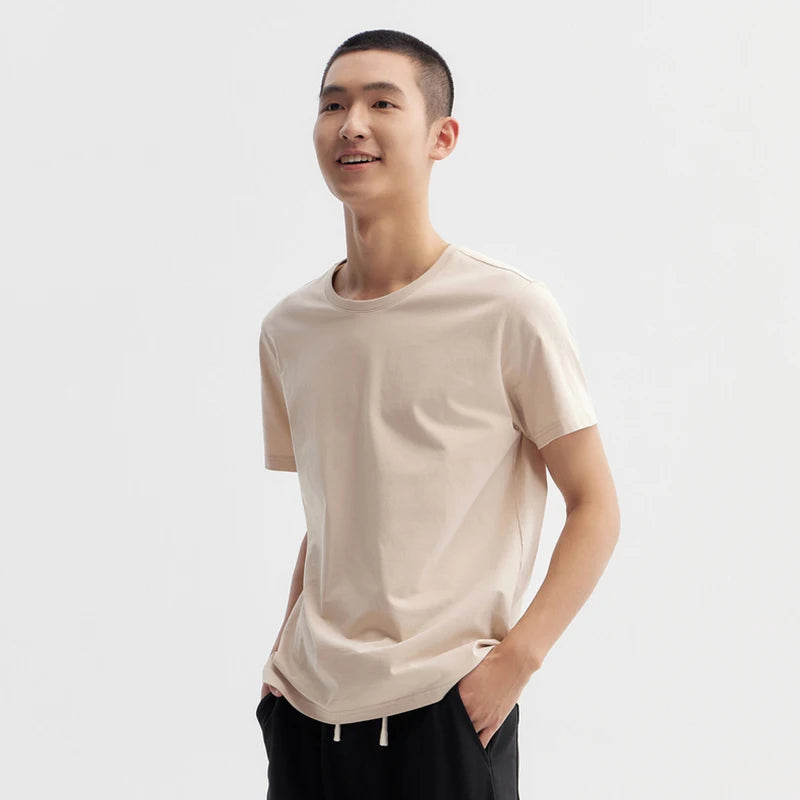 Semir Short Sleeve T-Shirt Men 2024 Summer New Simple Solid Colour Top Slim Pullover Summer Clothing T Shirt