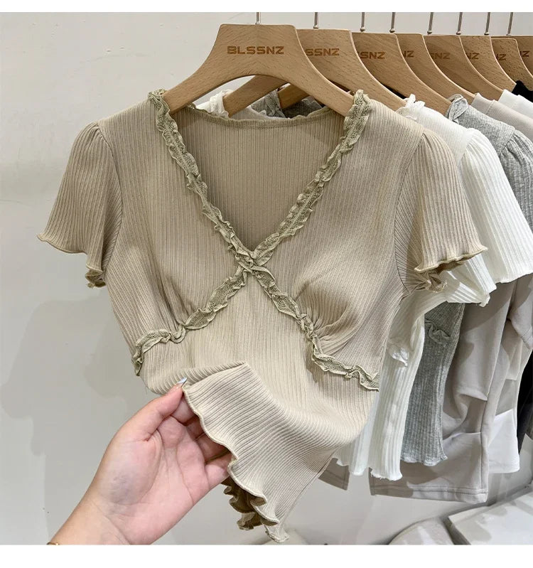 Summer Women T Shirt T-Shirt Woman Clothes Tops Tshirt Female Crop Top Tees Y2k Para Mujer Ropa De Mujer Roupas Feminina Traf