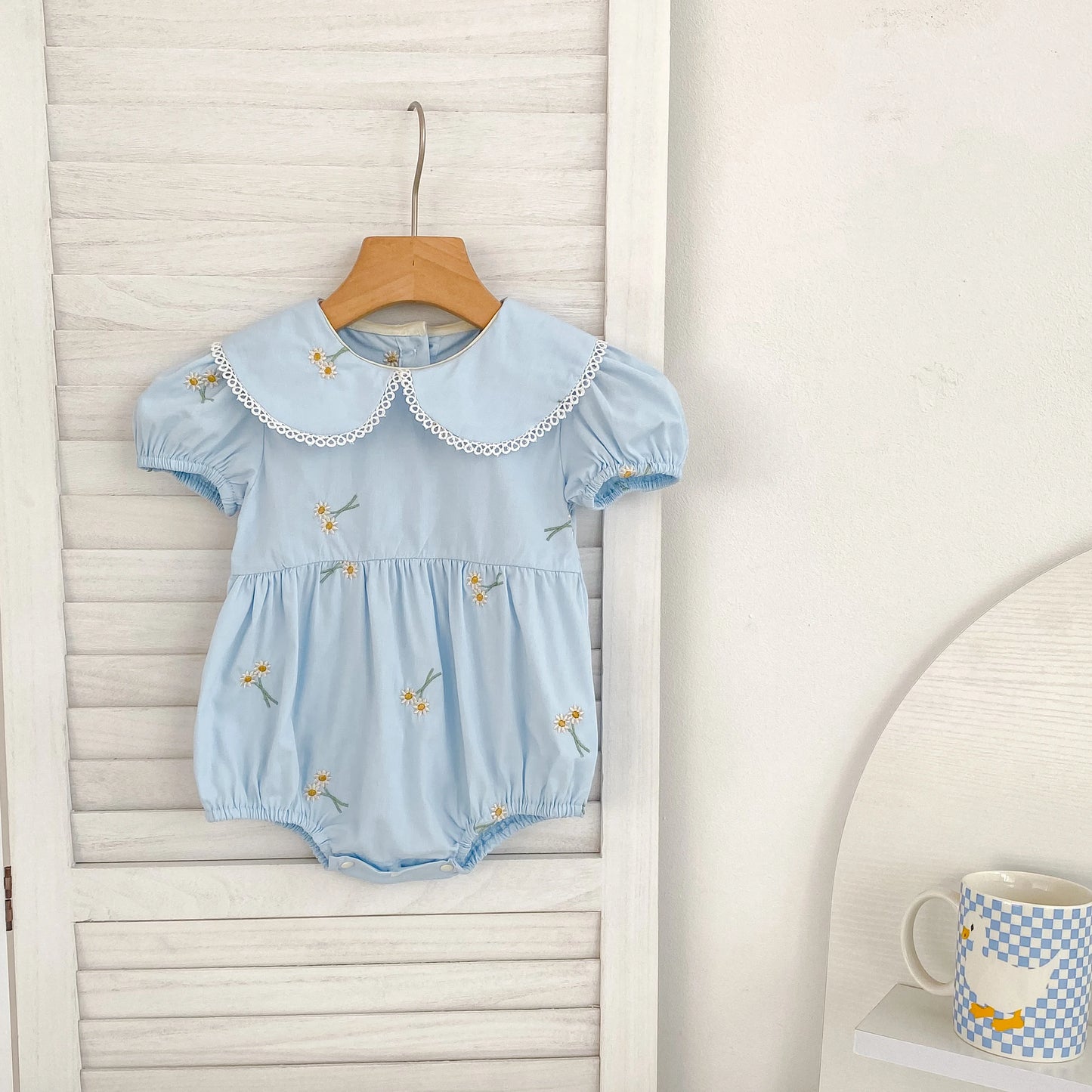New Summer Newborn Clothes Kids Baby Girls Rompers 4 Colors New Infant Kids Baby Girls Embroider Flower Baby Rompers Clothes