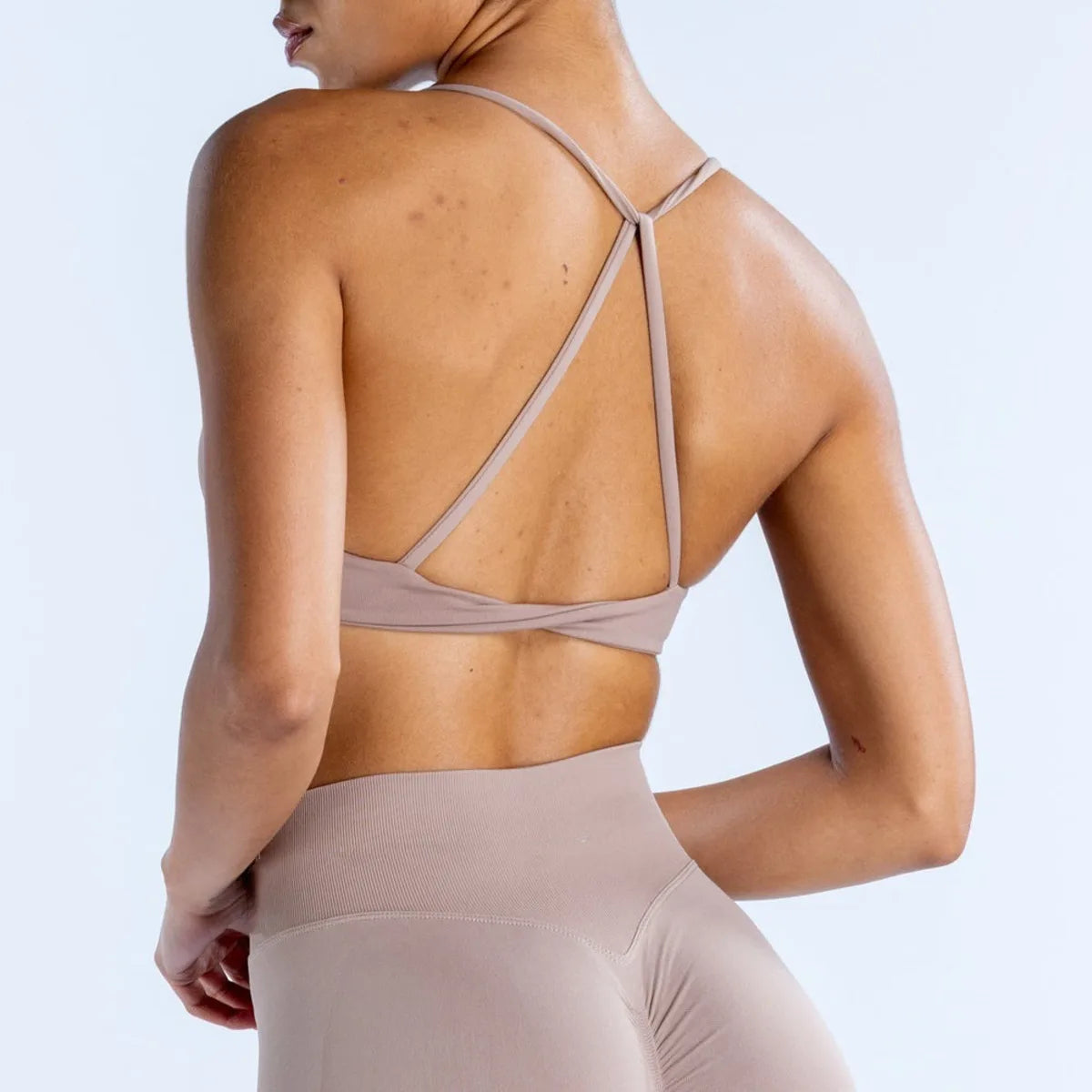 NCLAGEN Twist Back Bra High Support Sports Top Women Gym Clothes Wear Workout Push-up Seamless Yoga Underwear Fitness Running