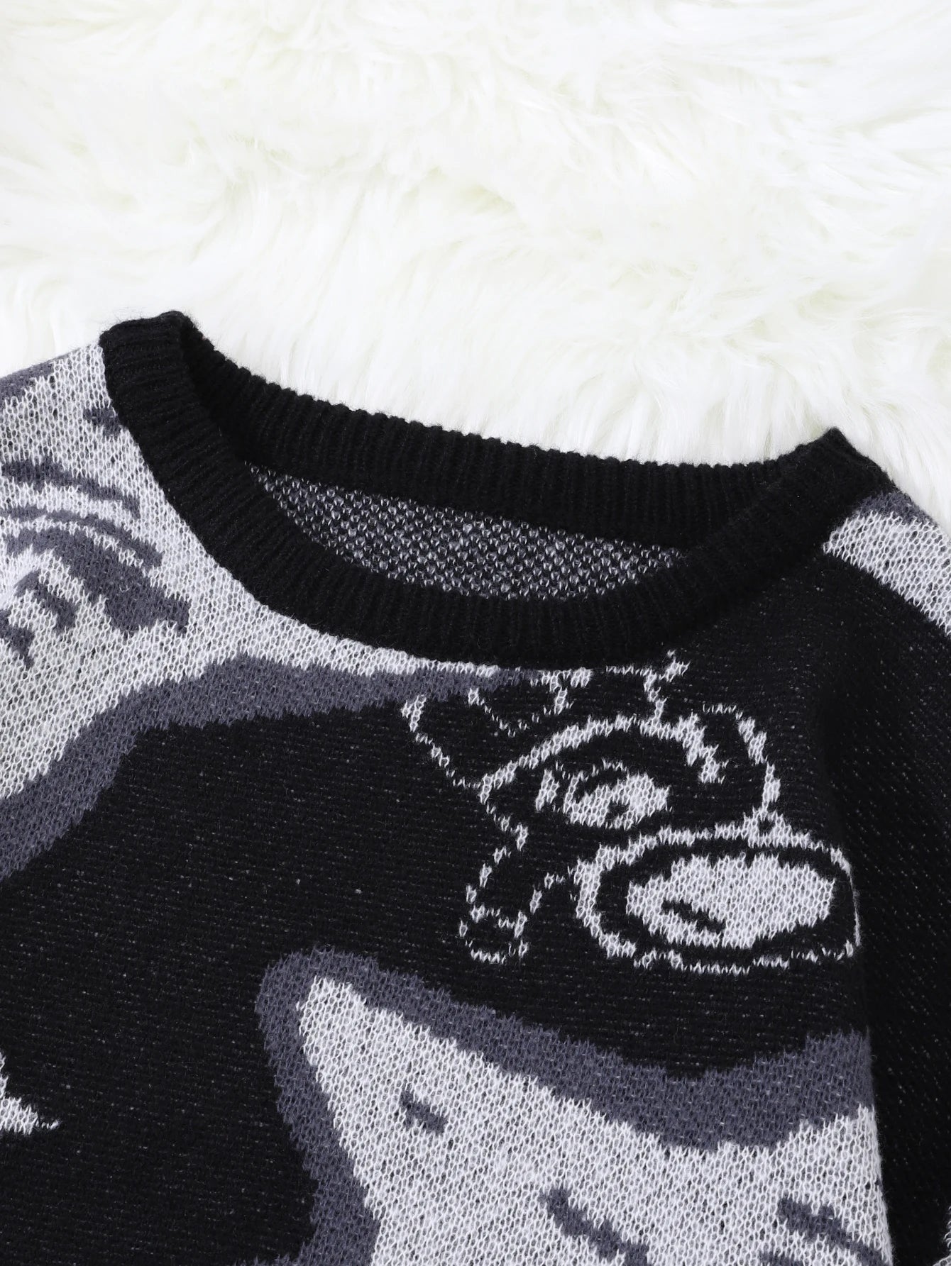New Popular Spring & Fall Astronaut Star-Picking Jacquard Pattern Pullover Sweater Casual Round Neck Contrast Color Knitted Men'