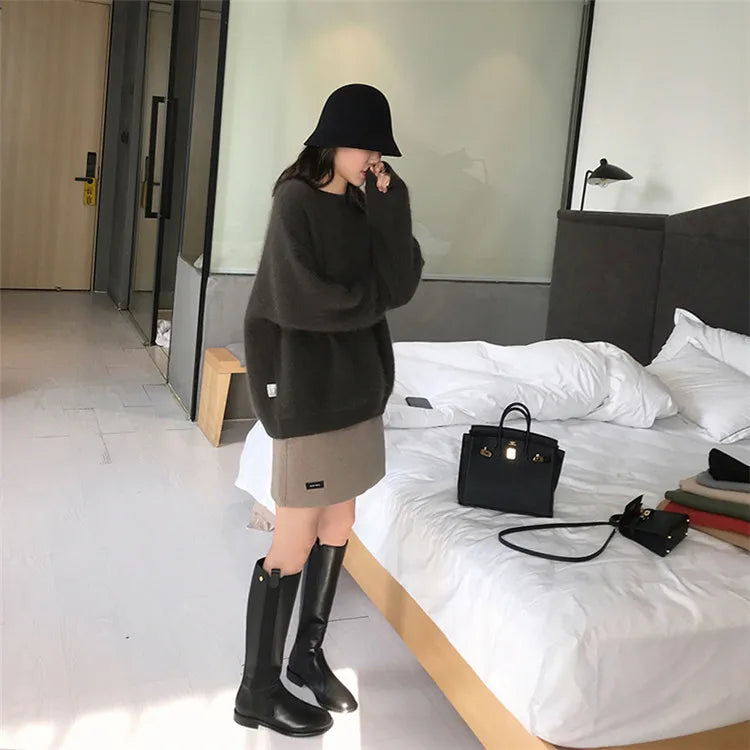 Women Sweater Womens Winter Sweaters Pullover Traf Female Knitting Overszie Long Sleeve Loose Knitted Outerwear Ropa De Mujer