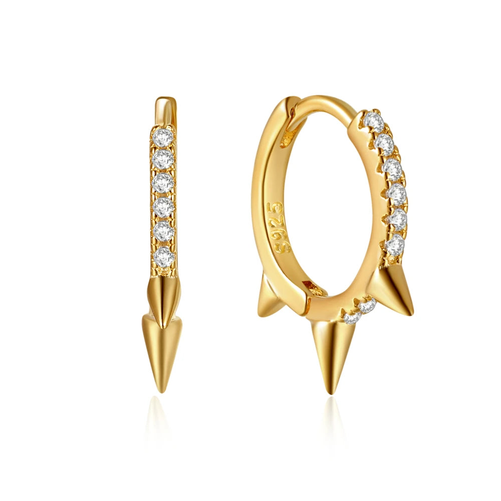 CANNER White Zircon Simple Love Round Earring For Women 925 Sterling Silver Earrings Hoops Pendiente Plata Piercing Gold Jewelry