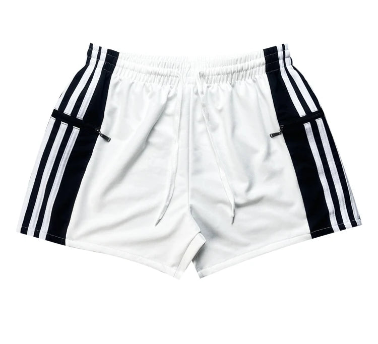 Glossy Pockets Men's Shorts Outdoor Fitness Male Plus Size Casual Sports Basketball Bottoms
