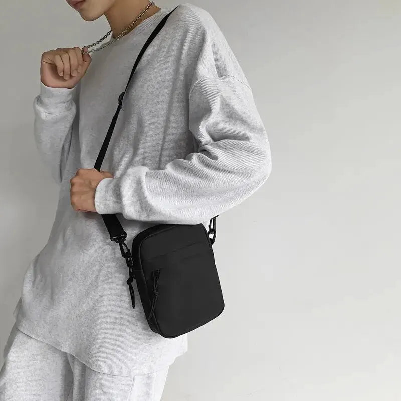 Messenger Sling Bags For Men Casual Canvas Small Zipper Crossbody Pouch Simple Small Crossbody Shoulder Bag Men Bag