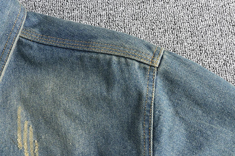 Sping New Japanese Retro High Quality Denim Cargo Shirt Men's Fashion 100% Cotton Washed Old Thick Double Pocket Casual Jacket