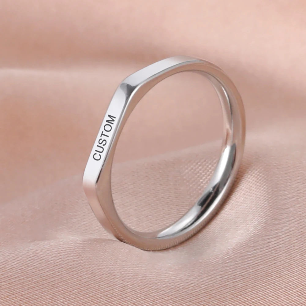 Skyrim Stainless Steel Signet Rings for Men Women Minimalist 5MM Wide Finger Rings 2025 Trend Wedding Couple Jewelry Gift Hot