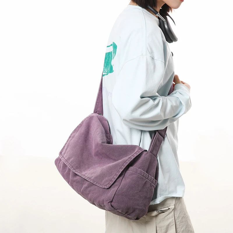 Men'S Minimalist Large Capacity Messenger Bag, Casual Shoulder Bag, Suitable for Vacation, Outdoor Activities, Daily Commuting