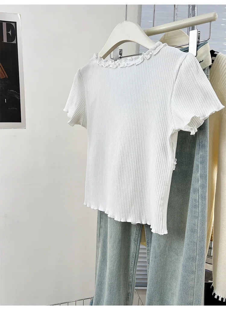 Summer Women T Shirt T-Shirt Woman Clothes Tops Tshirt Female Crop Top Tees Y2k Para Mujer Ropa De Mujer Roupas Feminina Traf