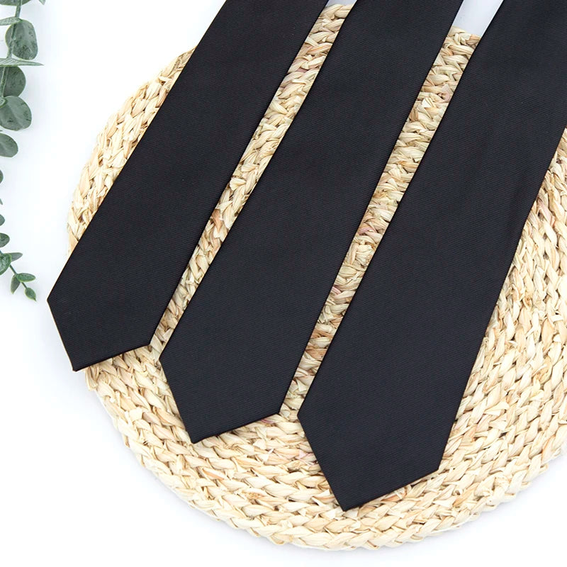 New Classic Black Ties for Men High Quality Women Neckties for Wedding Party Business Adult Neck Tie Casual Solid Accessories