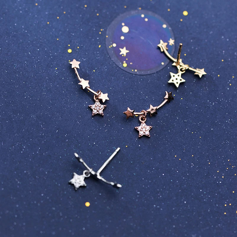 Modian Stackable Twinkle Star Sterling Silver 925 Stud Earrings for Women Fashion 3 Color Simple Ear Pin Fine Jewelry 2020 New
