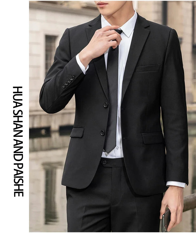 New (Blazer+ Vest + Pants) Fashion Business Men's Professional Dress Solid Color Trend Casual Gentleman Slim Groom Suit M-6XL