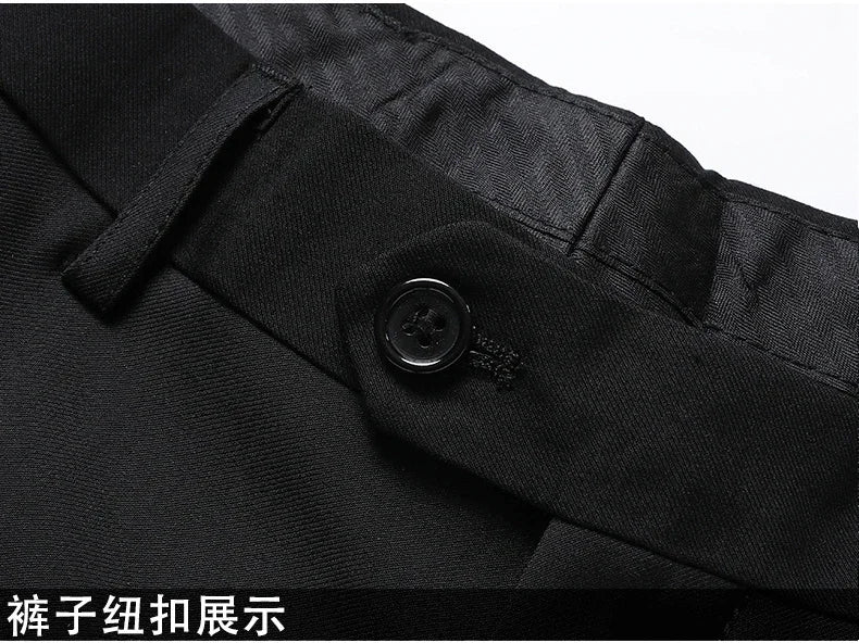 New (Blazer+ Vest + Pants) Fashion Business Men's Professional Dress Solid Color Trend Casual Gentleman Slim Groom Suit M-6XL