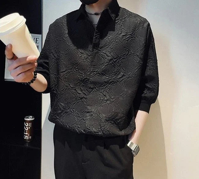 Man Shirt Graphic Half Sleeve Shirts For Men White New In Fashion 2024 Xxl Elegant With Sleeves Tops Trend S Luxury Social I