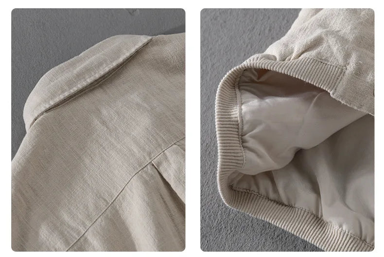 Spring and Autumn New Comfortable Linen Mens Jacket Loose Simple Casual Youth Versatile Cotton Linen Men Clothing FY202