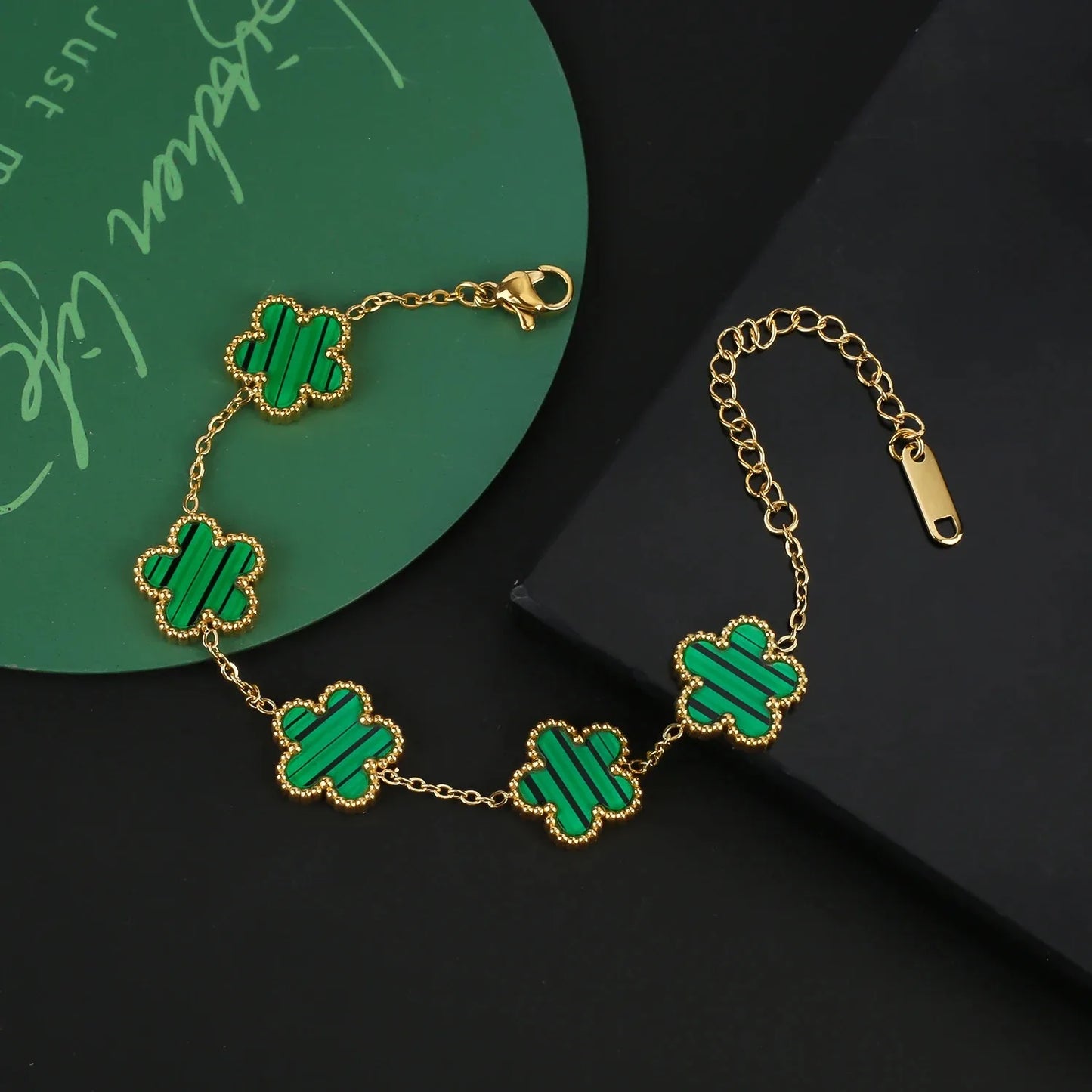 High Quality 316L Metal Laser Five Leaf Flower Charm Bracelet Classic for Woman Stainless Steel Party Jewelry Trend Clover
