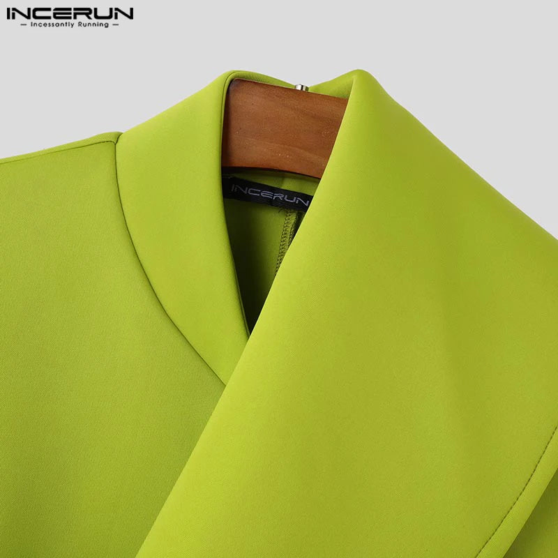 Stylish Casual Style Tops INCERUN New Men Deconstruction Design Solid Loose Jackets Handsome Male Long Sleeved Jackets Coat 2025