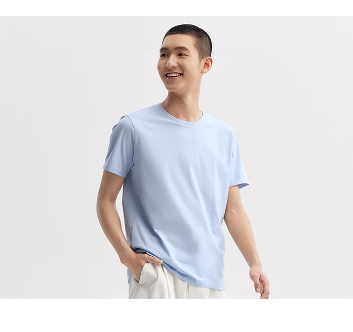 Semir Short Sleeve T-Shirt Men 2024 Summer New Simple Solid Colour Top Slim Pullover Summer Clothing T Shirt