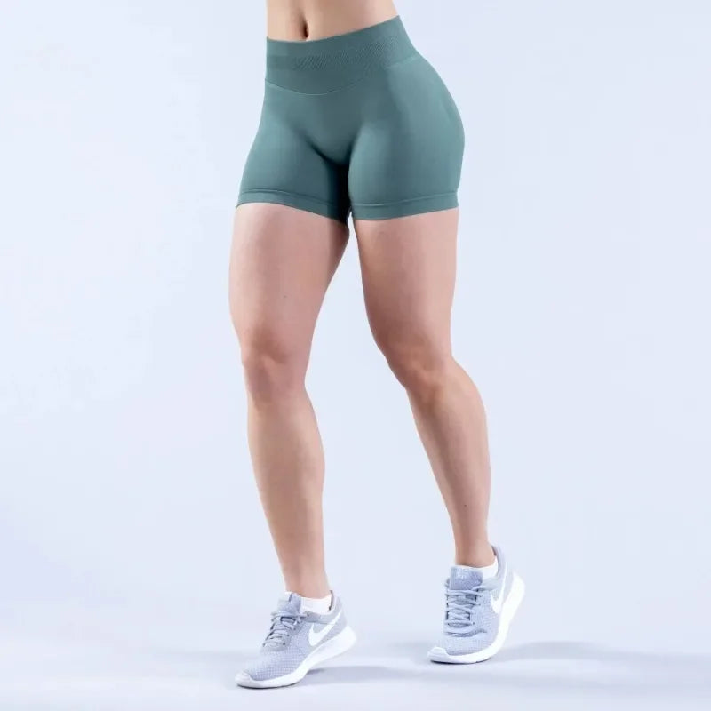 Summer High Waisted Yoga Shorts Women Fashionable and Sexy Running Fitness Pants Solid Color High Elastic Yoga Leggings