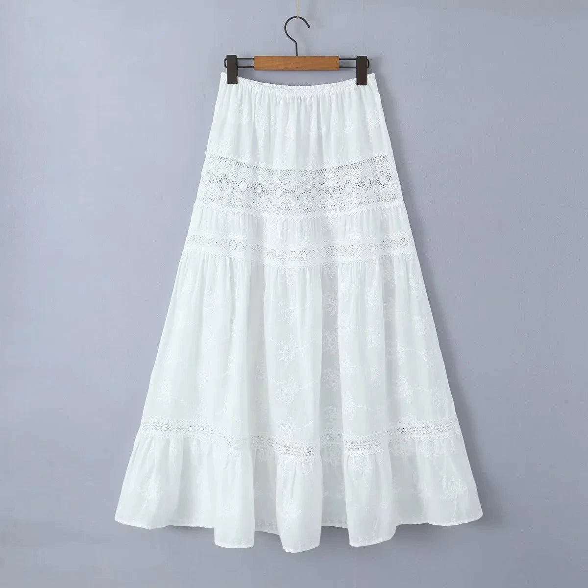 Lace Skirt Set Dress Summer Women Beach Holiday Sexy Cotton Matching Set Outfits Spring White 2 Pcs Vestidos Female Set 2025