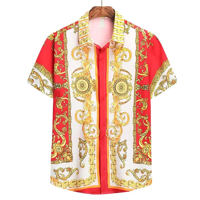 Unisex 2025 Breathable Hawaiian Shirts Baroque French Men's Shirts 3D Printi High Fashion Street Loose Men's Streetwear Shirts
