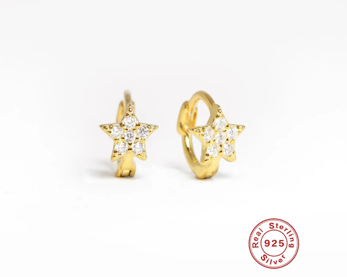 CANNER White Zircon Simple Love Round Earring For Women 925 Sterling Silver Earrings Hoops Pendiente Plata Piercing Gold Jewelry