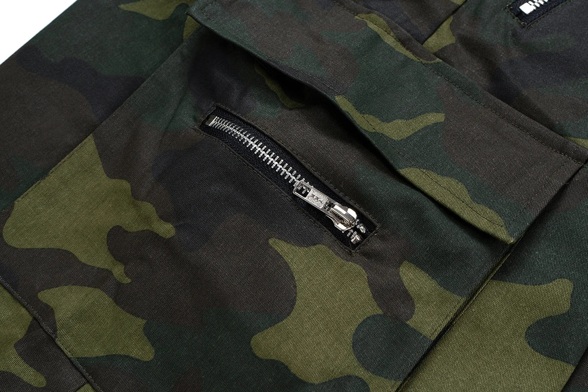 Color Match Multi-pockets Camouflage Cargo Pants for Men and Women Streetwear Patchwork Baggy Overalls Wide Leg Loose Trousers