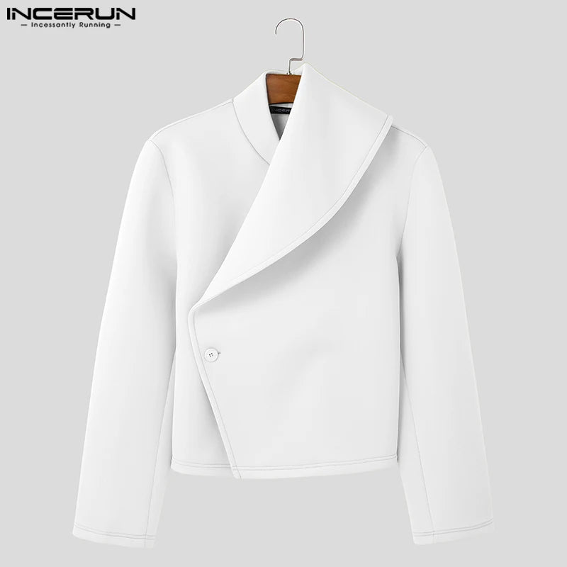 Stylish Casual Style Tops INCERUN New Men Deconstruction Design Solid Loose Jackets Handsome Male Long Sleeved Jackets Coat 2025