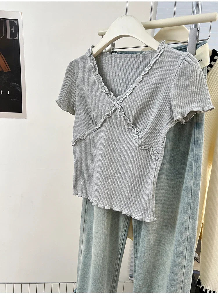 Summer Women T Shirt T-Shirt Woman Clothes Tops Tshirt Female Crop Top Tees Y2k Para Mujer Ropa De Mujer Roupas Feminina Traf