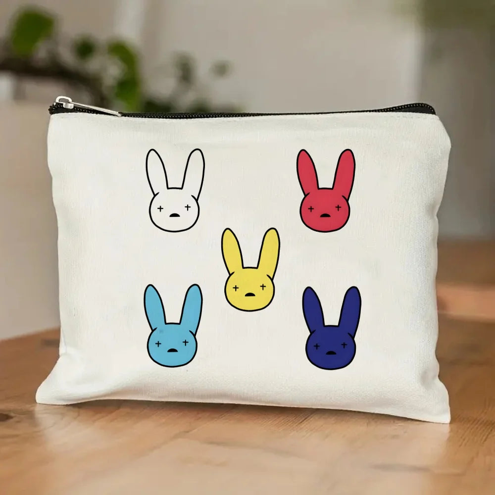 Un Verano Sin Ti Gift Bag Set, Bad Bunny Print Tote Bag, Casual Canvas Shoulder Bag with Mini Storage Bag