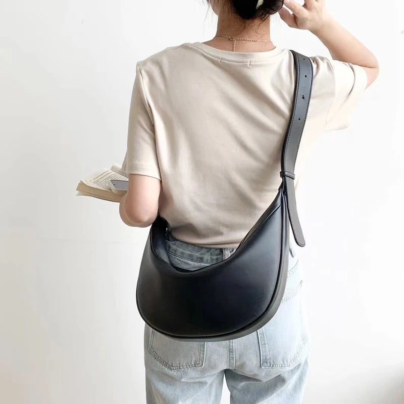 Zipper Women's Bag Korean Designer Middle Hobos Women Handbags High Quality PU Leather Ladies Shoulder Crossbody Bag Whole Sale