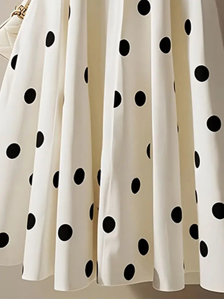 Women Spring Autumn Simplicity Office Lady Polka Dot Appear Thin Skirt Ladies Fashion All-match Trend Temperament A-line Skirt