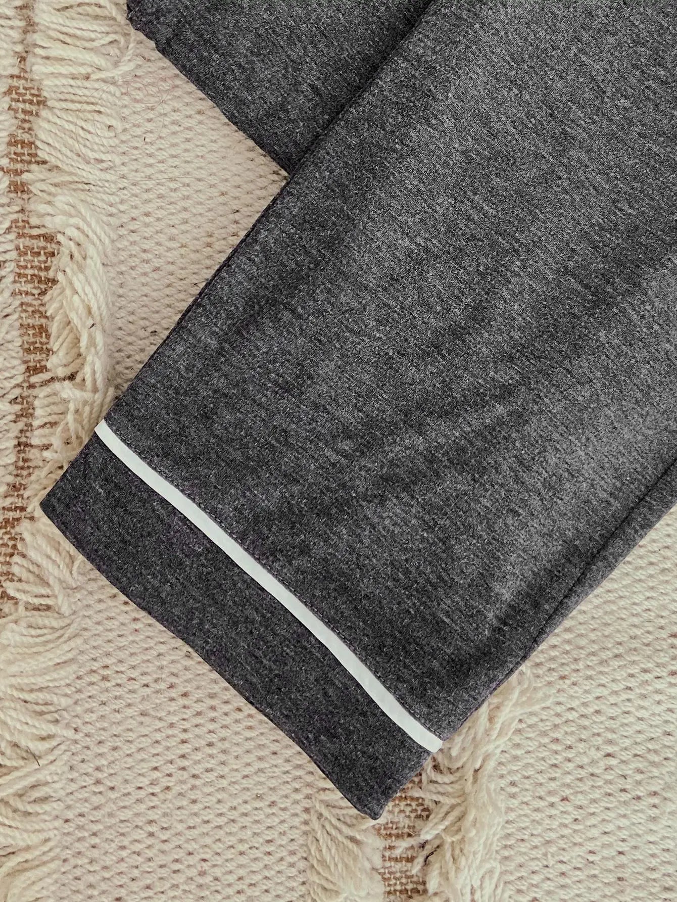 Autumn Pajamas Set Women's Long Sleeves Solid Gray Sleepwear Soft Button Down Loungewear Pjs Set Nightwear S-XL With Pocket