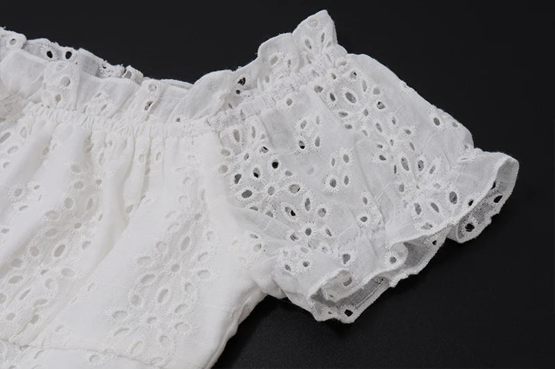 WhereMery Leisure Aesthetics Y2K Slim Two Piece Puff Sleeve Crop Top Ruffled Mini Skirt High Street Party Set Summer Basics 2024