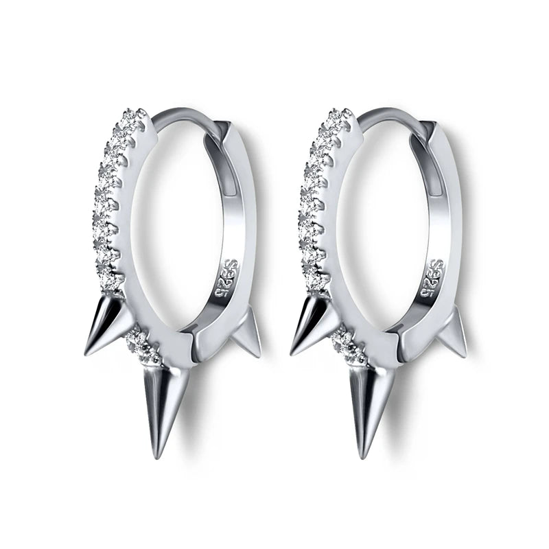CANNER White Zircon Simple Love Round Earring For Women 925 Sterling Silver Earrings Hoops Pendiente Plata Piercing Gold Jewelry