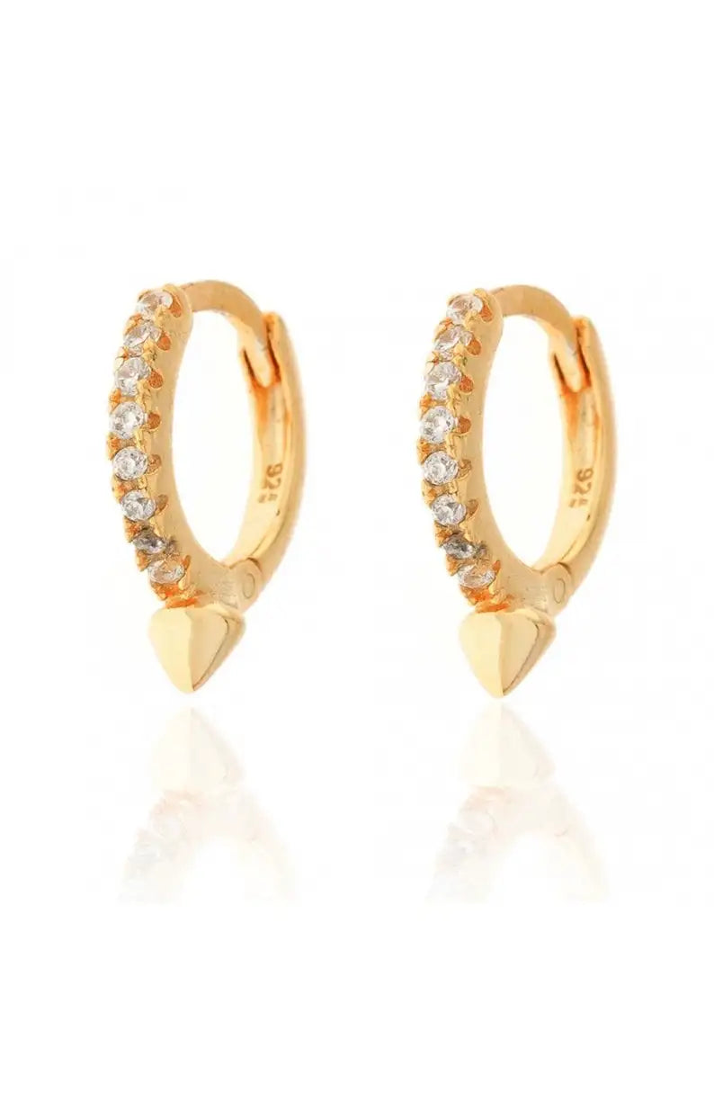 CANNER White Zircon Simple Love Round Earring For Women 925 Sterling Silver Earrings Hoops Pendiente Plata Piercing Gold Jewelry