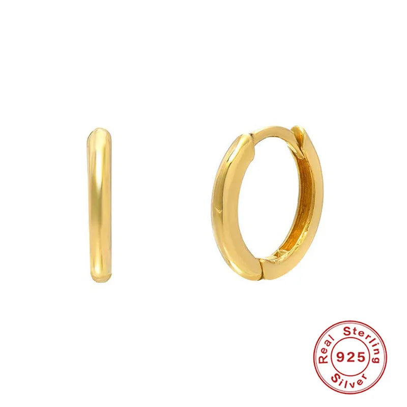 CANNER White Zircon Simple Love Round Earring For Women 925 Sterling Silver Earrings Hoops Pendiente Plata Piercing Gold Jewelry