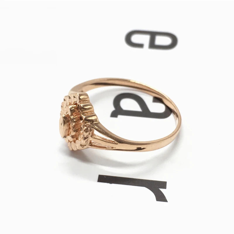 585 Purple Gold Plated 14K Rose Gold New Olive Type Shiny Rings For Women Open Fashion Exquisite Charm Jewelry Party Gift