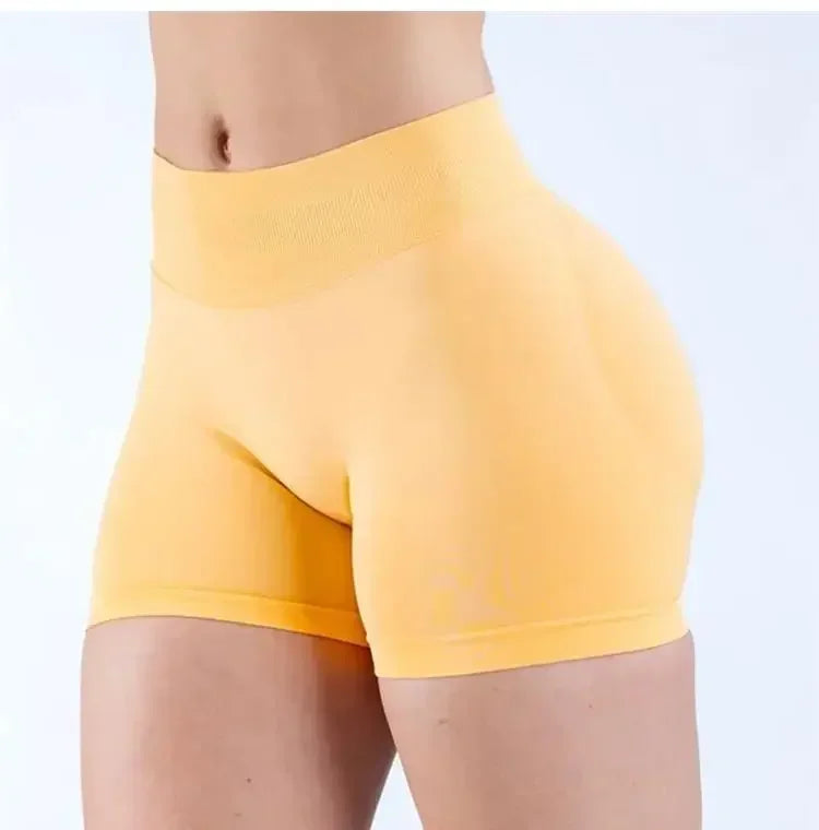 Summer High Waisted Yoga Shorts Women Fashionable and Sexy Running Fitness Pants Solid Color High Elastic Yoga Leggings