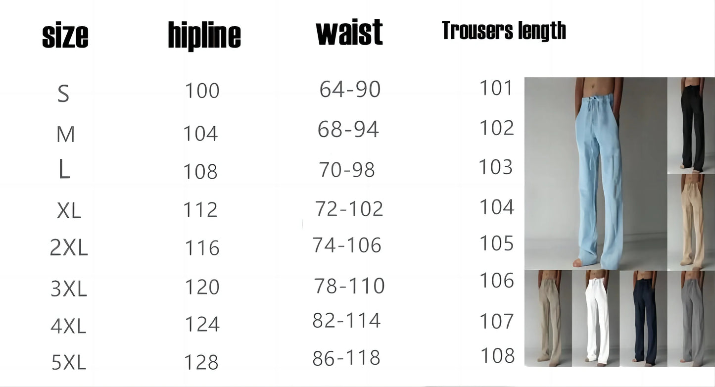 New Men's Cotton Linen Pants Male Autumn New Breathable Solid Color Linen Trousers Fitness Streetwear Men Gyms Pants Size S-4XL