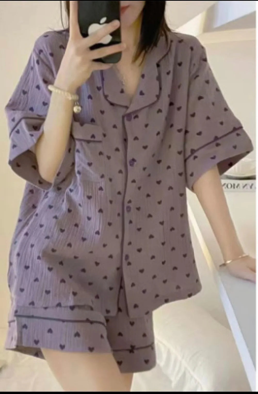 Women's Pajamas Sets Spring Summer 2 Piece Print Pyjama Buttons Down Sleepwear Pocket Short Sleeve Pijama Mujer Pjs Homewear