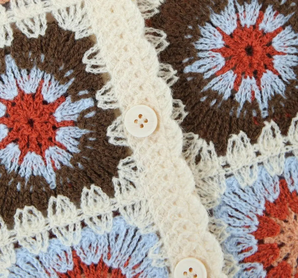 Granny Square Crochet Top Short Sleeve Collared Sheer Open-knit Button-up Crop Blouse Women Teengirl Boho Vacation Summer Outfit