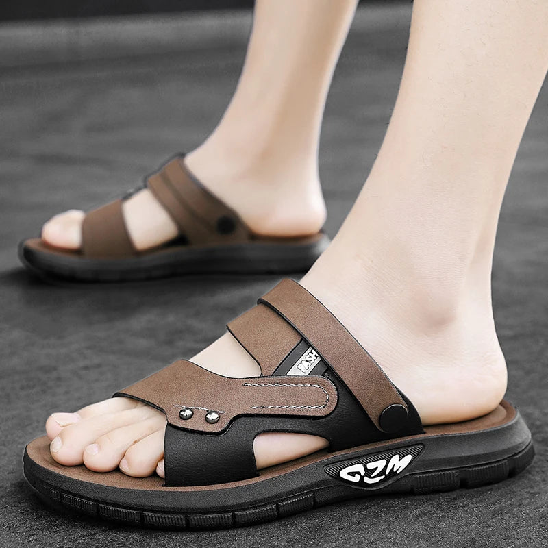 YRZL Men Slides Summer Comfortable Slippers Sandals for Men Soft Lightweight Breathable Casual Beach Shoes Indoor Outdoor Slides