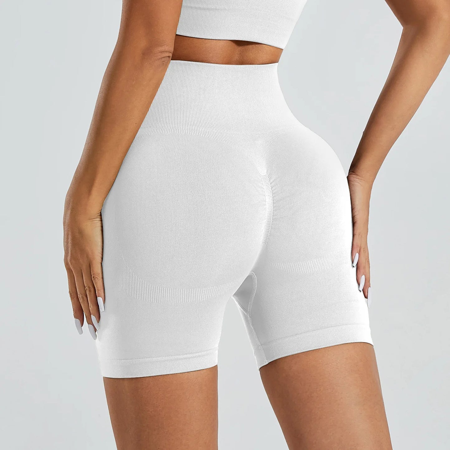 Summer High Waisted Yoga Shorts Fashionable and Sexy Running Fitness Pants Solid Color Yoga Leggings