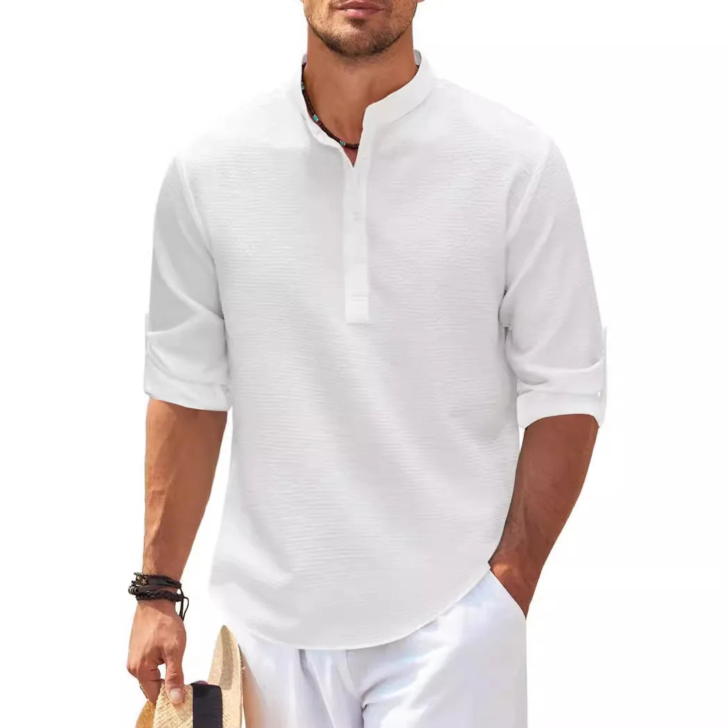 Long Sleeve Linen Shirt Linen Shirt Shirt Linen T Shirt Man European Shirt Man Shirts for Man Linen Sleeved Linen