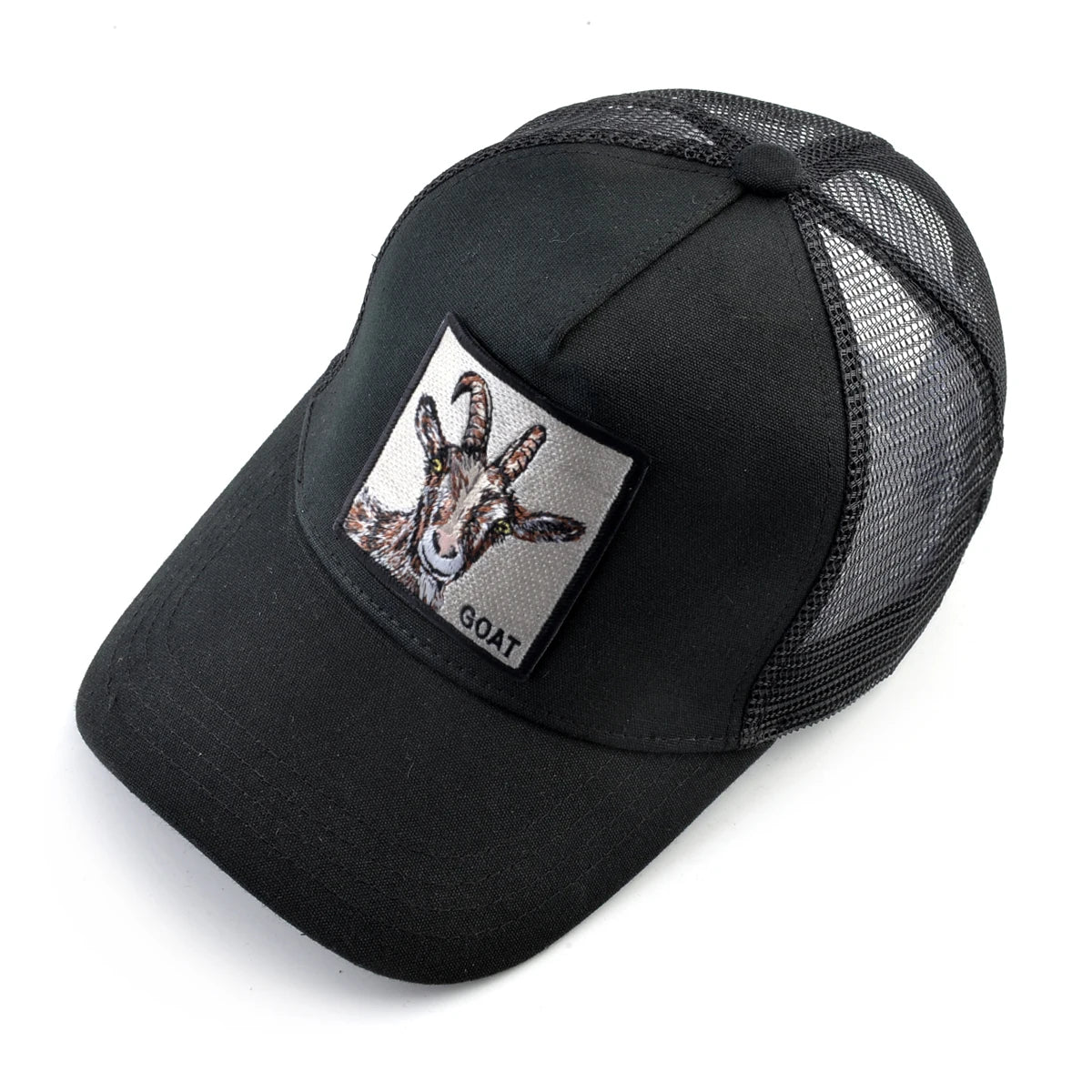 Fashion Trucker Caps With Embroidery Goat Patch Four Seasons Snapback Baseball Cap For Men Women Adjustable Visor Hat